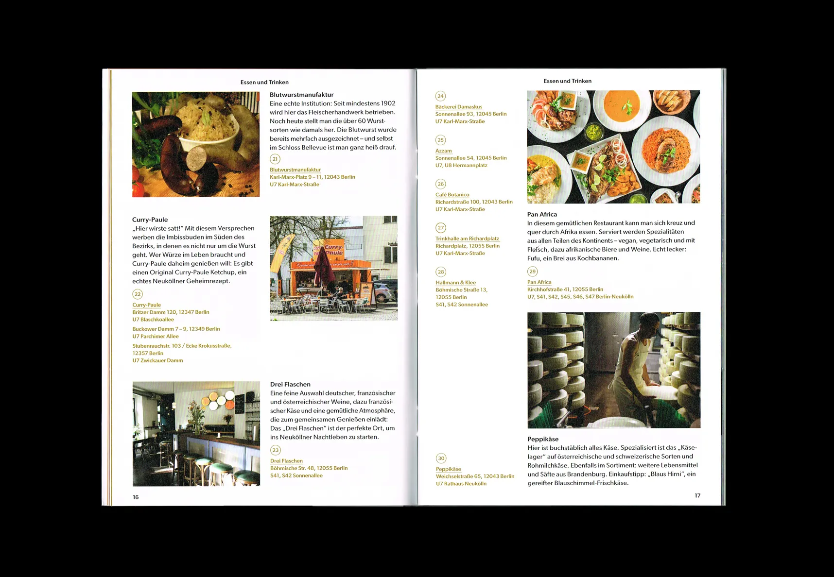Neukölln Guide — Doppelseite Essen und Trinken