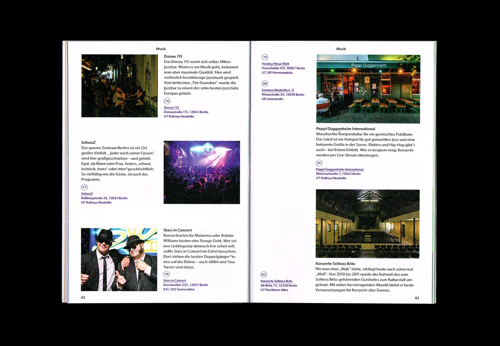 Neukölln Guide — Doppelseite Musik und Nachtleben