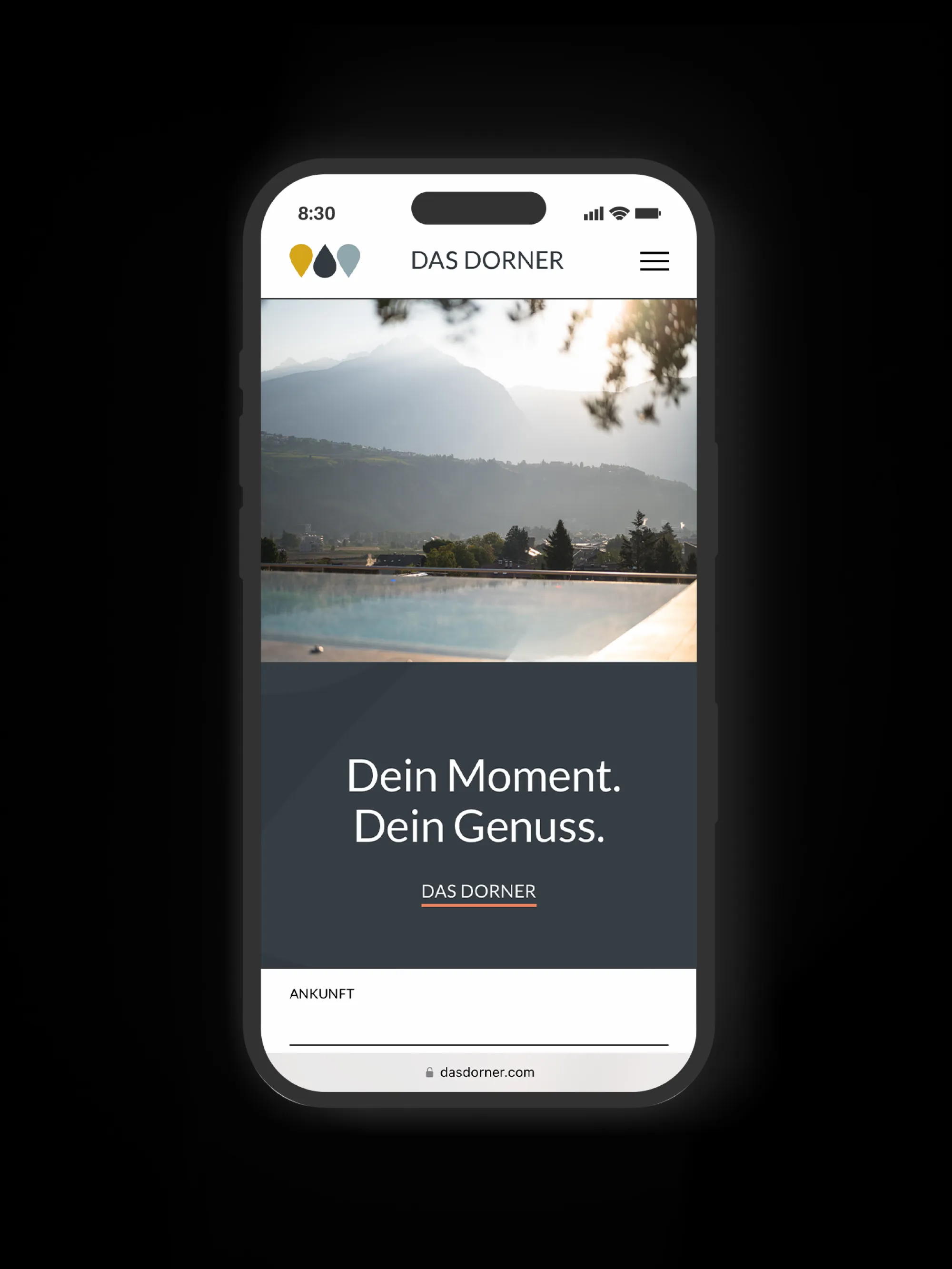 Die mobile Das-Dorner-Website auf dem iPhone