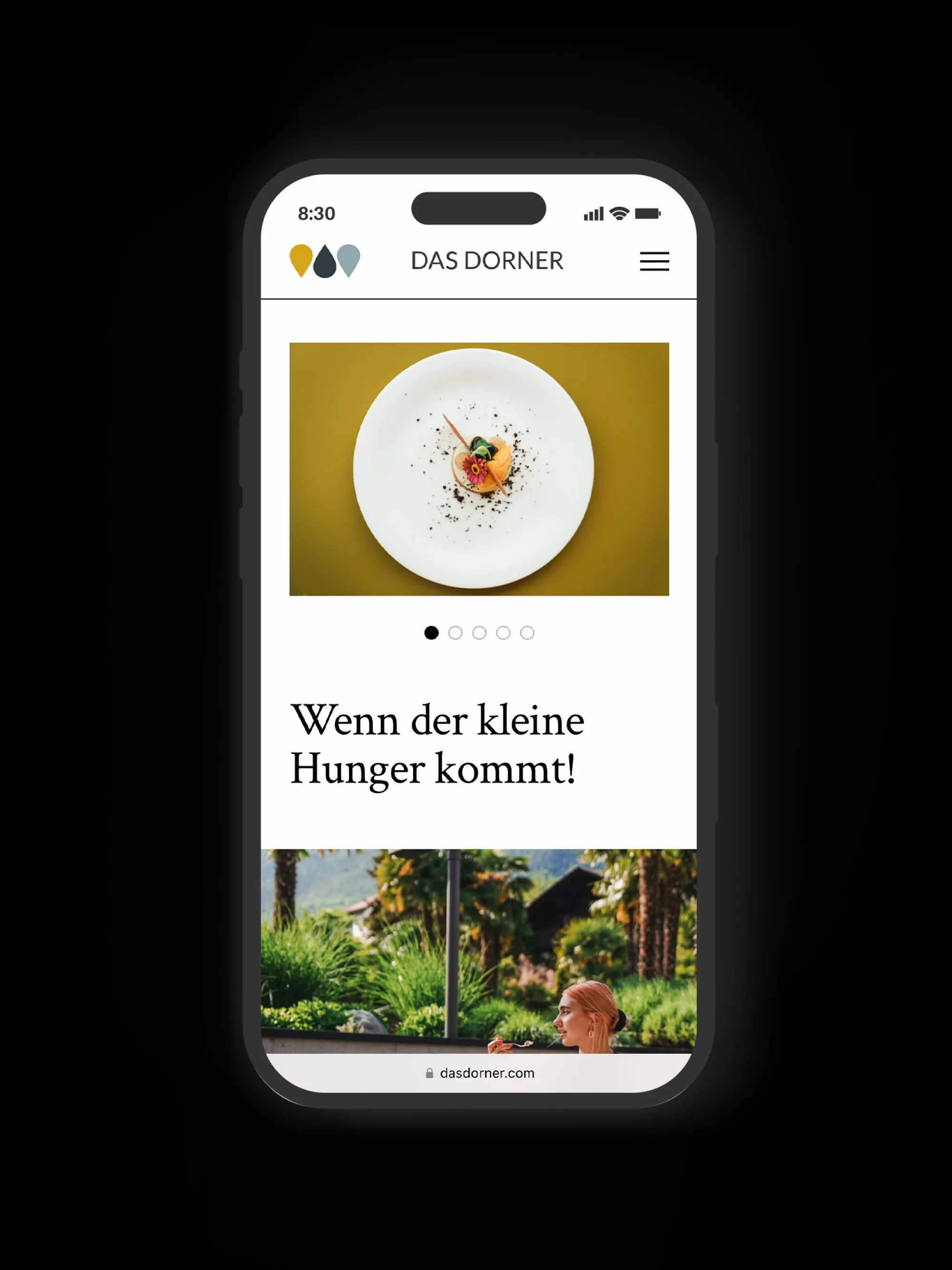 Die mobile Das-Dorner-Website auf dem iPhone