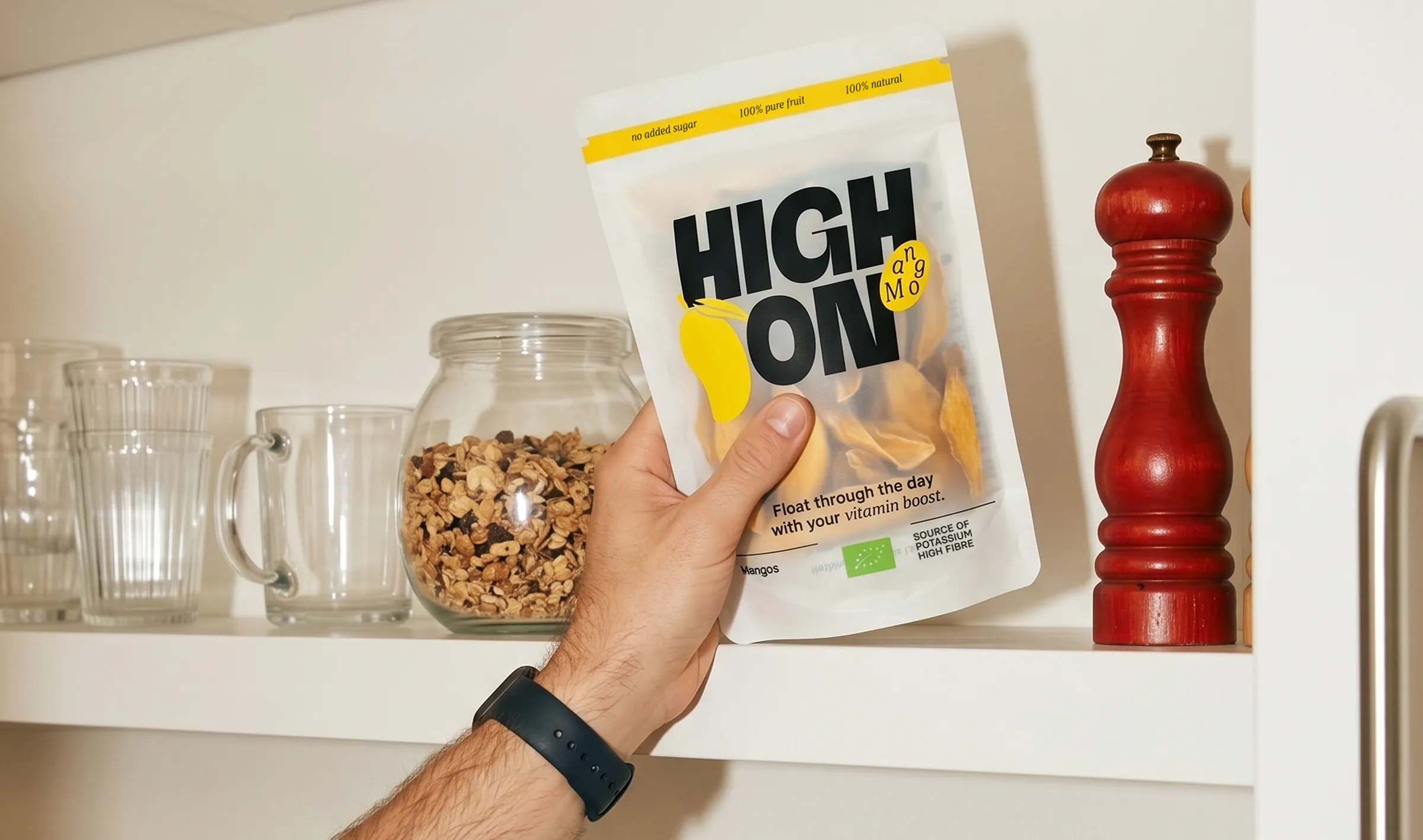 HighOn-Markenwelt mit bunten Frucht-Stickern