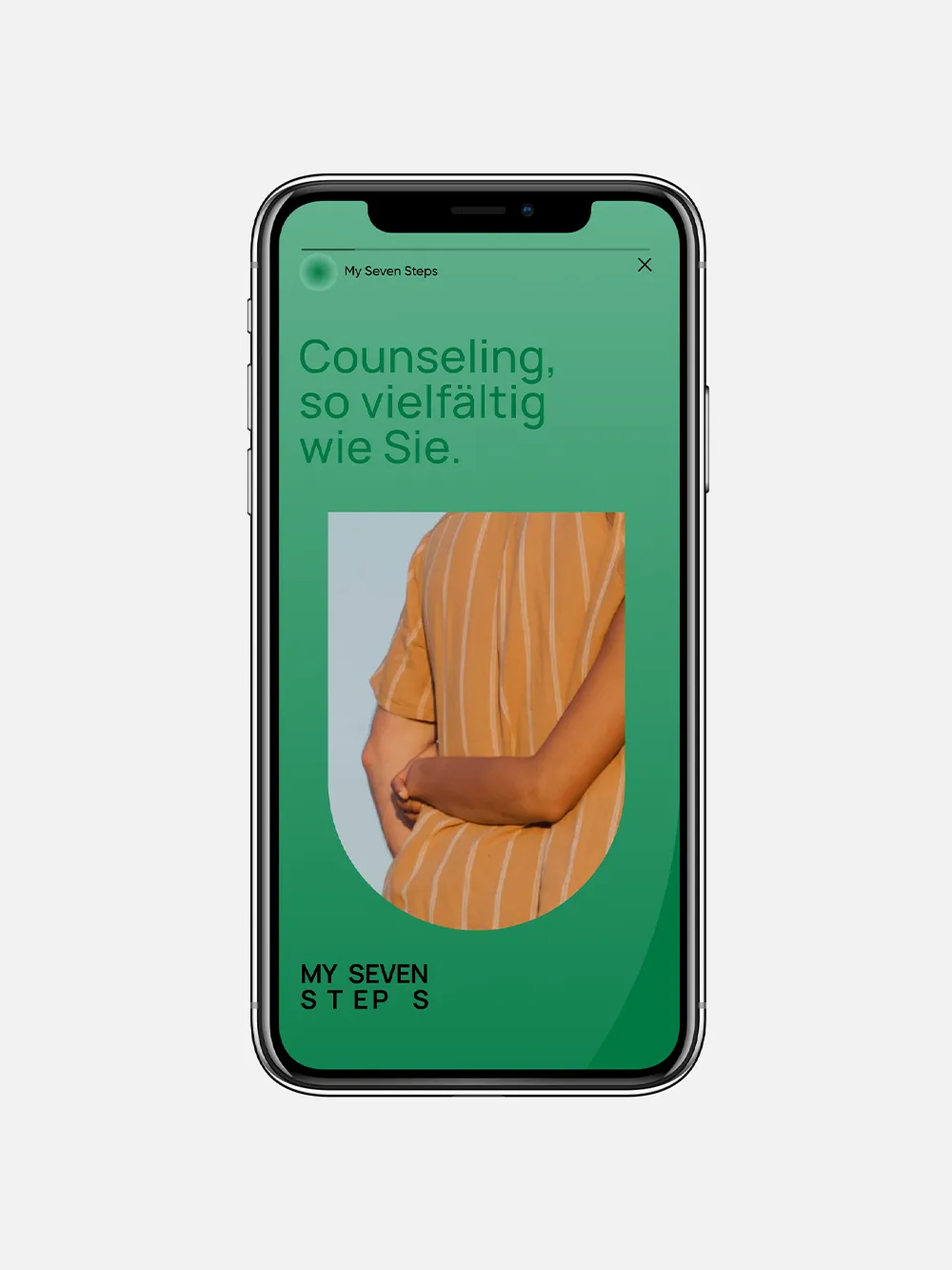 My-Seven-Steps-Story auf dem Smartphone: Counseling, so vielfältig wie Sie
